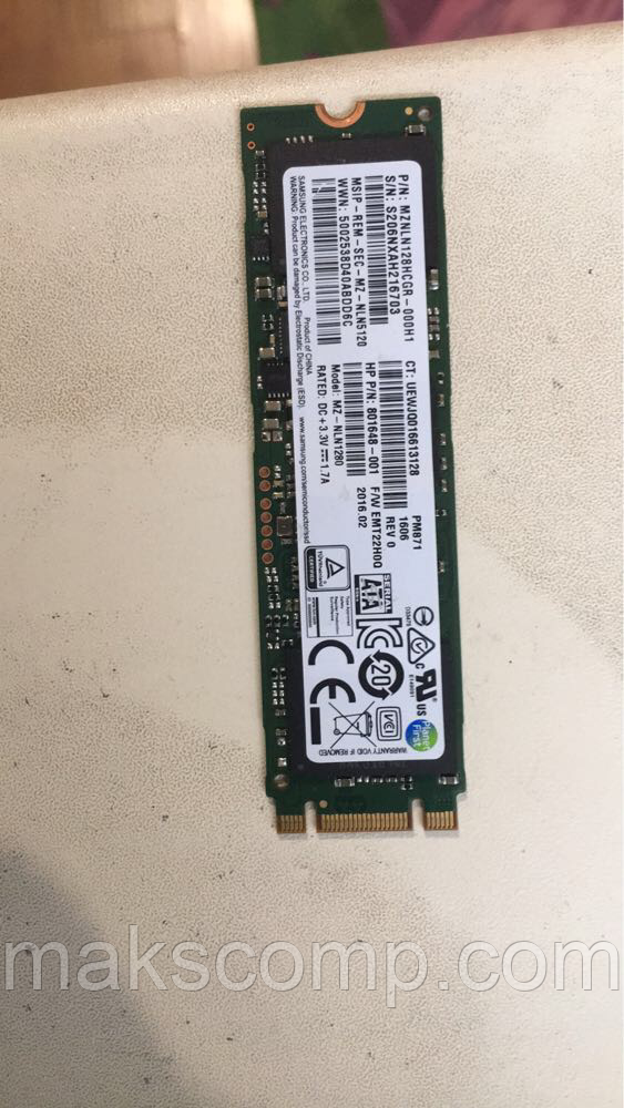 SSD Samsung PM871 128Gb m.2 SATAIII  3D NAND (MZNLN128HCHP)