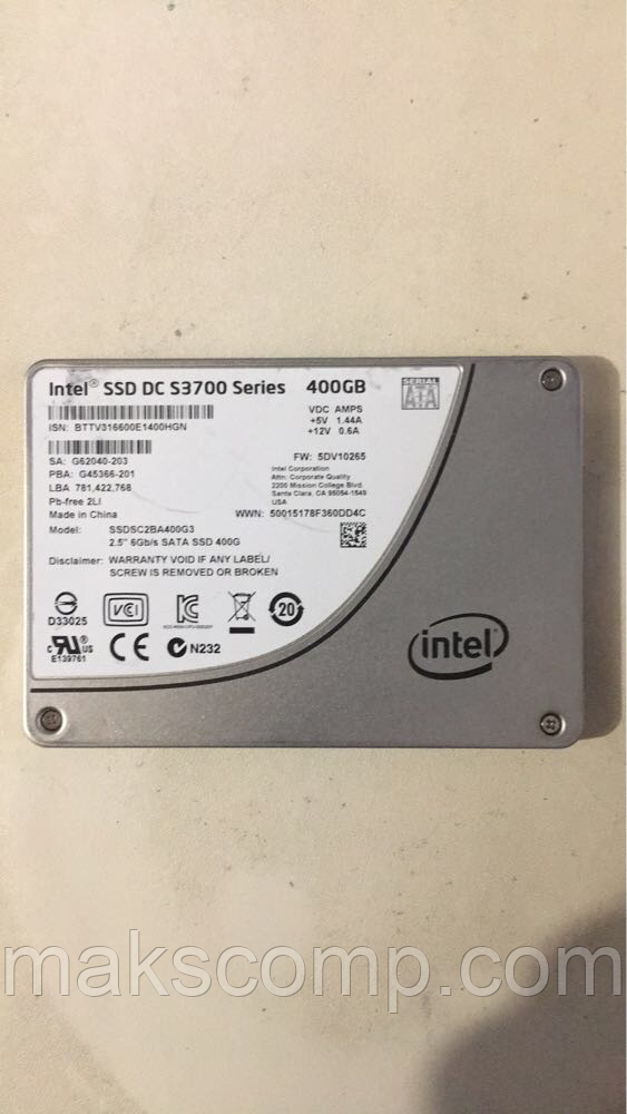 SSD Intel DC S3700 Series 400GB 2.5" SATAIII MLC (SSDSC2BA400G3)
