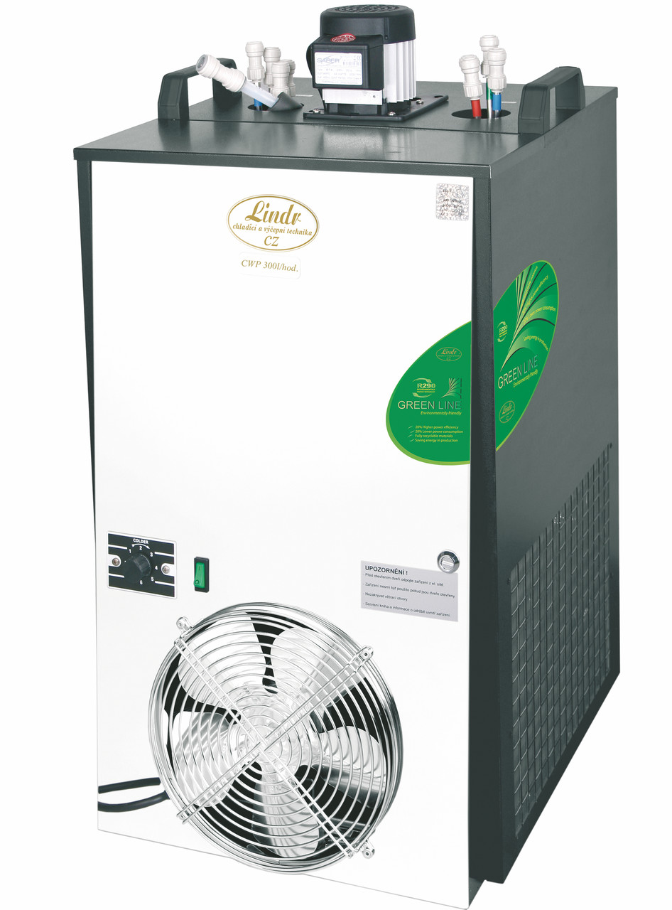 Охолоджувач для розливання пива та напоїв підстійковий проточний CWP 300 Green Line (300 л/год) 4 конт. Lindr Чехія