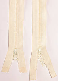 Блискавка тракторна косий зуб №5 молочний пластикова з двома бігунками 110см