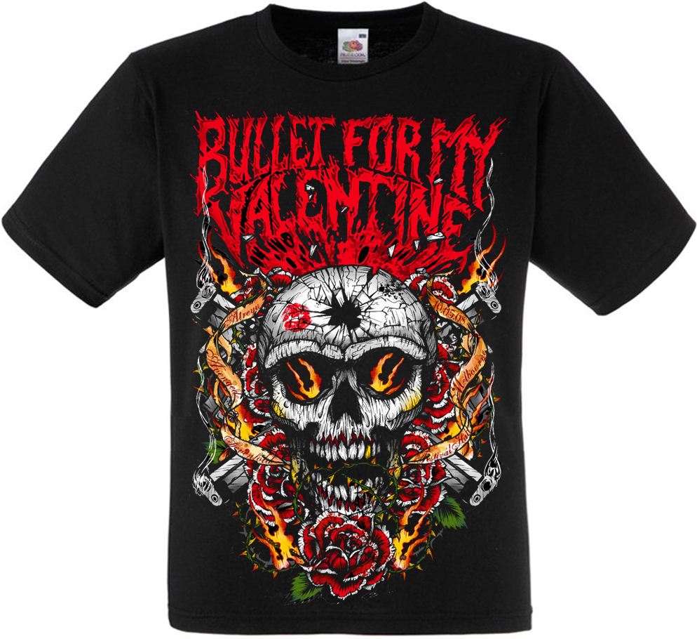 Футболка Bullet For My Valentine "Skull, Roses And Guns