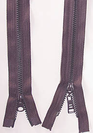 Блискавка тракторна косий зуб №5 сливовий пластикова з двома бігунками 110см