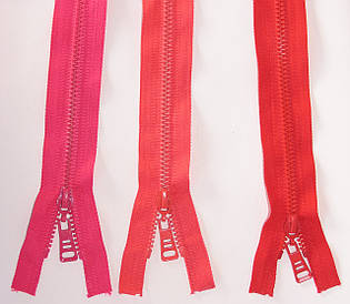 Блискавка тракторна косий зуб №5 Малина пластикова з двома бігунками 110см