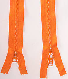 Блискавка тракторна косий зуб №5 Помаранчевий пластикова з двома бігунками 110см