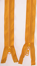 Блискавка тракторна косий зуб №5 Гірчиця пластикова з двома бігунками 110см