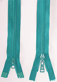 Блискавка тракторна косий зуб №5 Темна бірюза пластикова з двома бігунками 110см