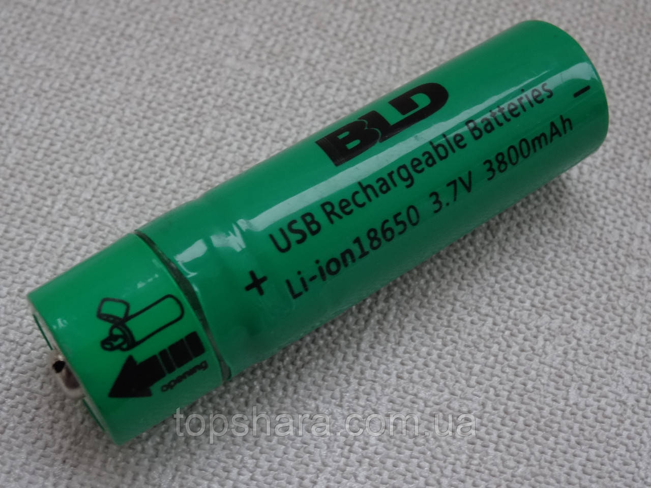 Акумулятор 18650 Li-ion 3.7 В 3800mah з USB зарядкою, фото 1