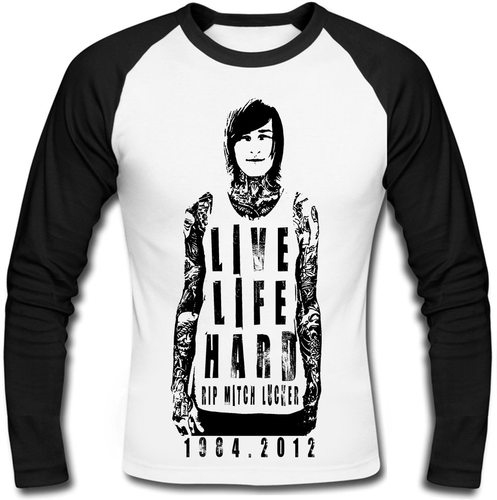 Футболка з довгим рукавом Mitch Lucker "Live Life Hard" (Suicide Silence)