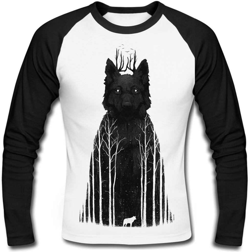 Футболка з довгим рукавом Tumblr Wolf (forest)