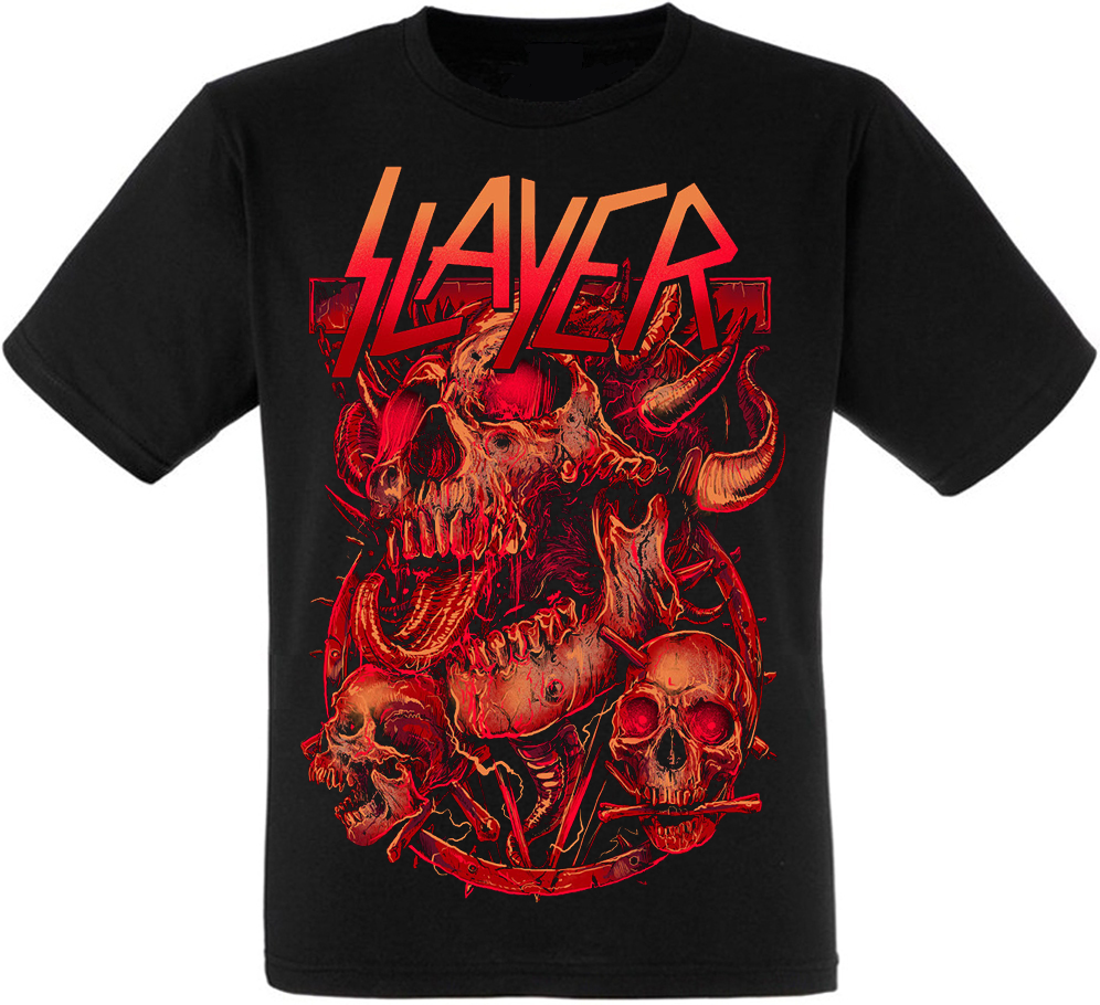 Футболка Slayer (skull with horns)