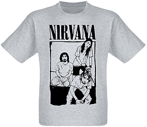 Футболка Nirvana - Cartoon Sitting Photo (меланж)