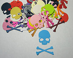 Набір вирубування з паперу та картону. Череп і кістки, 26х35 мм, 10 пар