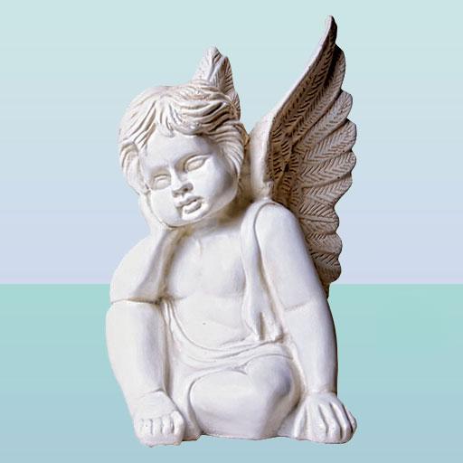 Садова фігура, скульптура для саду Ангелок мрійливий