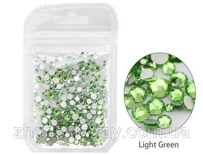 Mix каменів Swarovski різних розмірів ЗЕЛЕНІ 500 шт., фото 1