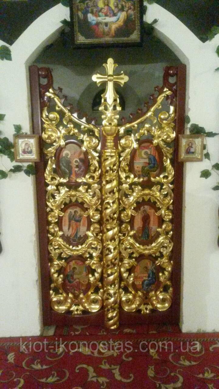 Царські врата різьблені з дерева Липа під фарбування
