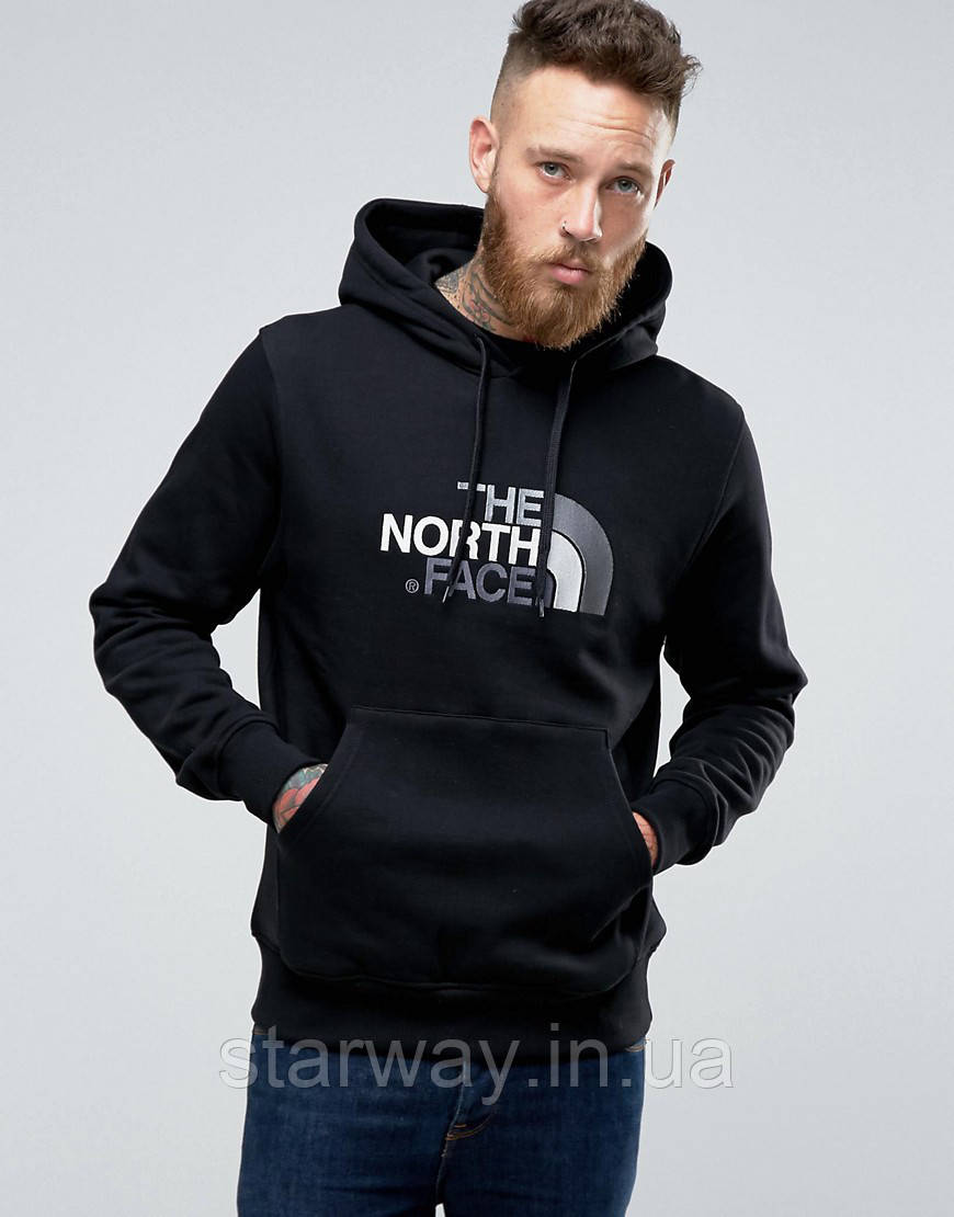 Худі the north face | чорна стильна толстовка