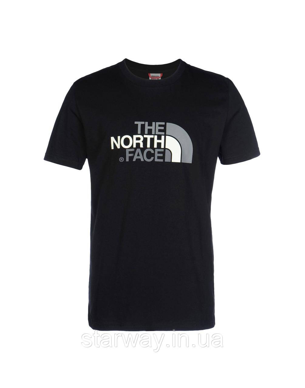Стильна чорна футболка принт the north face