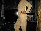 Піжама жіноча жовта та кремова 100% бавовна розмір М (46) на ґудзиках, фото 3