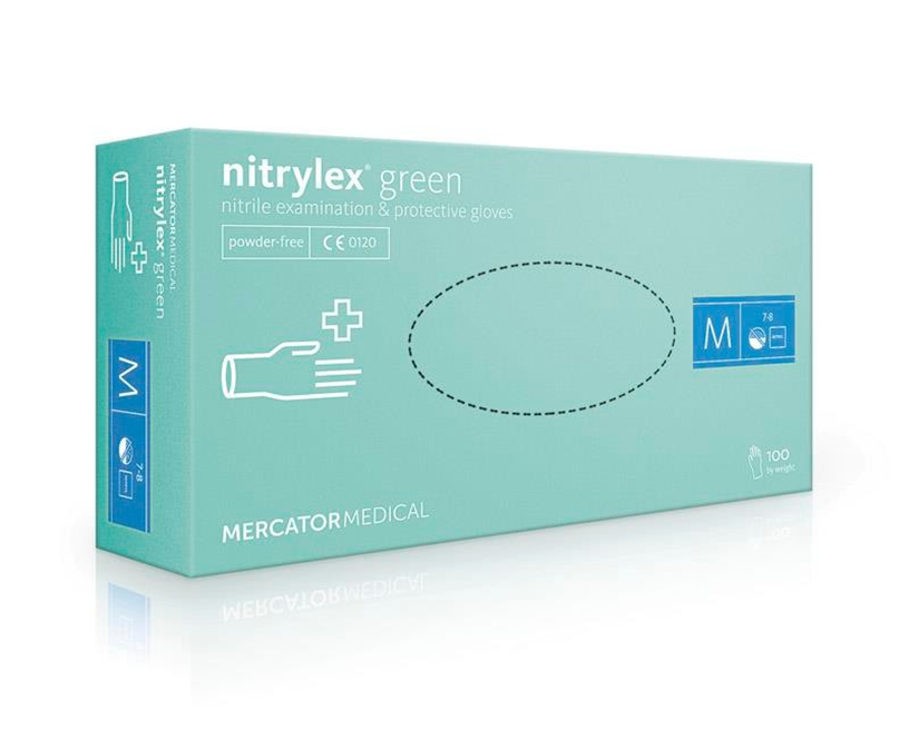 М'ятні нітрилові рукавички Nitrylex Green