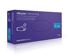 Нітрилові рукавички Nitrylex® PF Chemo Long (Довжинний манжет) L