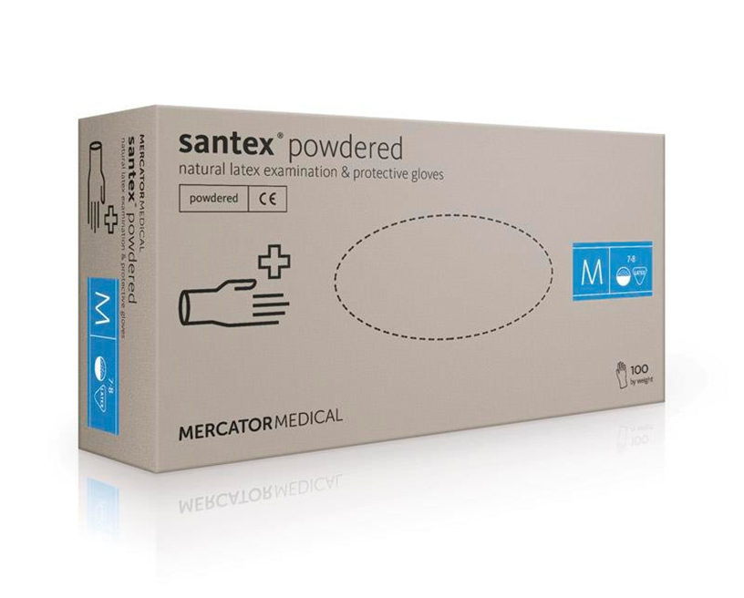 Латексні рукавички опудренниє Santex powdered® S