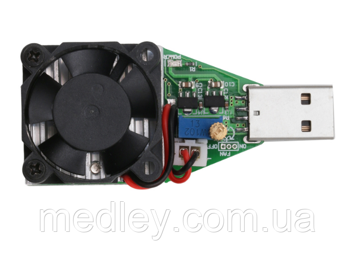 Нагрузочный резистор 0.15A-3.4A с кулером USB 15 Вт - фото 3 - id-p636779166