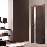 Двері міжкімнатні Дзеркало 3 ПВХ КР каштан, фото 2