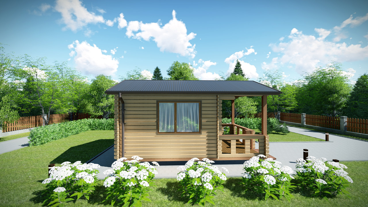 Дом из термомодифицированного бруса 24 м2 Thermo Wooden House 001. Кредитование строительства деревянных домов - фото 6 - id-p11572350