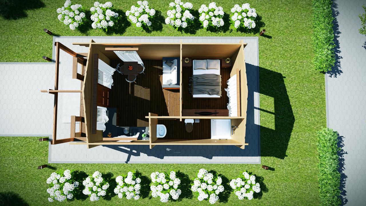 Дом из термомодифицированного бруса 24 м2 Thermo Wooden House 001. Кредитование строительства деревянных домов - фото 8 - id-p11572350