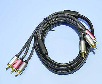 Шнур 3шт.RCA - 3шт.RCA Kruger&Matz 1.8м KM0307