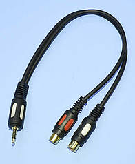 Шнур-перехідник шт.jack3,5мм стерео - 2гн.RCA KPO3872 0.25м