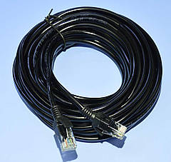 Шнур UTP-5e patchcord CCA шт.RJ45 — шт.RJ45, чорний 15м 4-0245