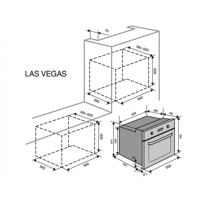 Электрический духовой шкаф Ventolux Las Vegas (600 мм, 2239 Вт) - фото 10 - id-p636925039