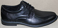 Мужские кожаные туфли черные на шнурках классика, кожаная обувь мужская от производителя модель АМТ35КШ