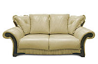 Стильный раскладной 3х местный кожаный диван "Faero", бежевый (218 см)