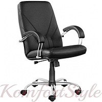 Manager steel chrome comfort (Менеджер) кожаное кресло руководителя на базе комфорт цвета в ассортименте