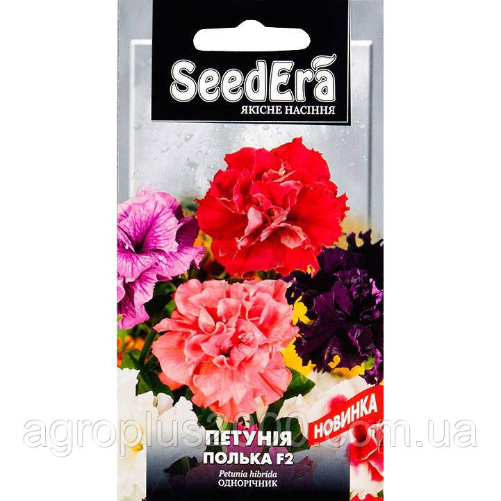 Насіння Петунія Ампельна махрова суміш Полька F2 10 насіння Сerny SeedEra