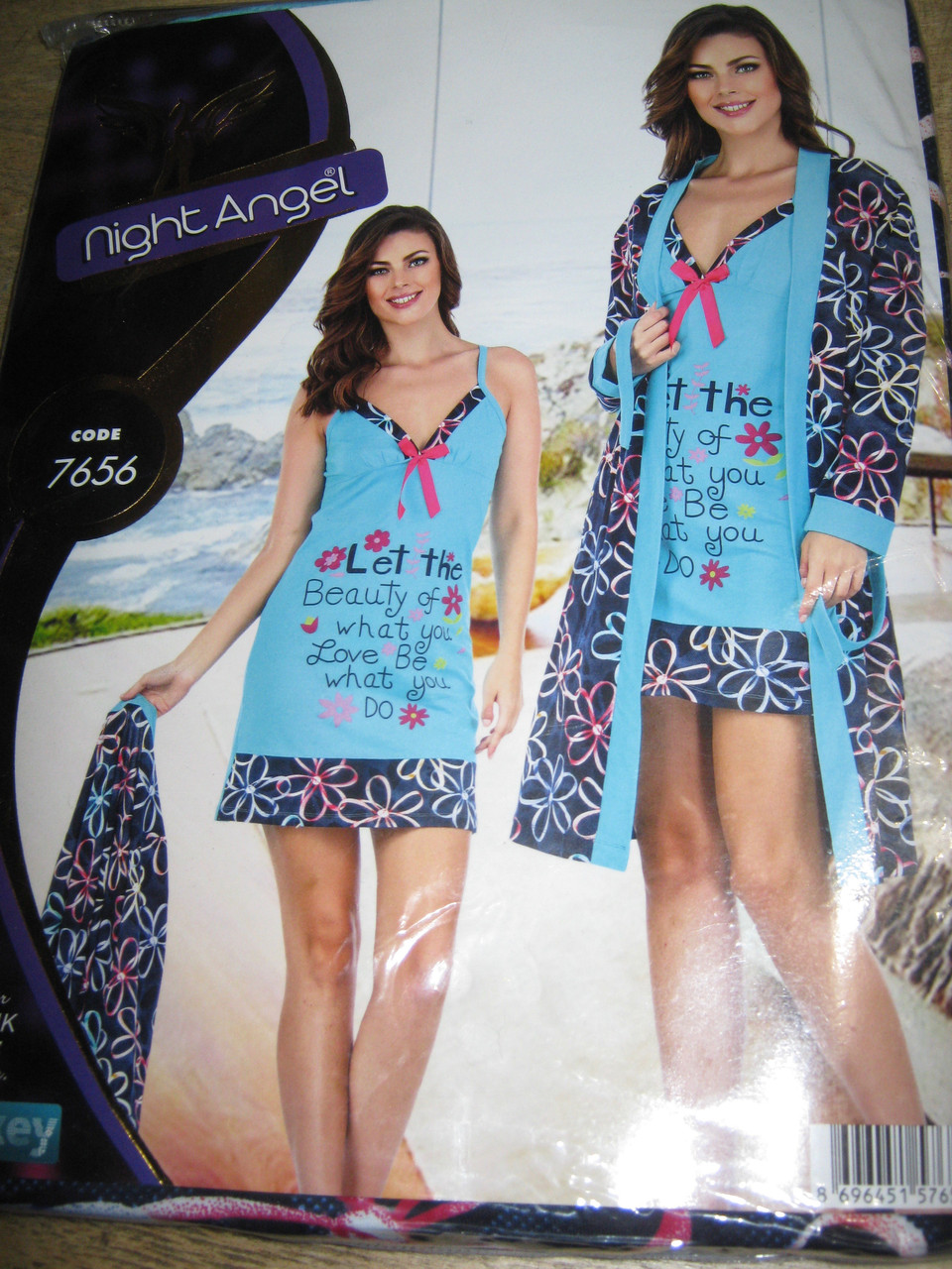 Комплект Халат із заходом і сорочка Night Angel Туреччина, фото 1