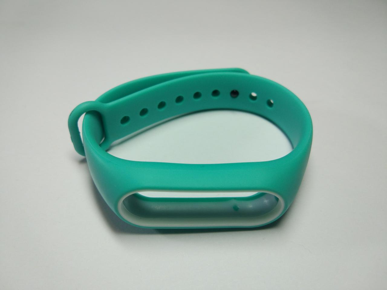Ремінець Xiaomi Mi Band 2 з рамкою силіконовий браслет М'ятний / Білий 1091P