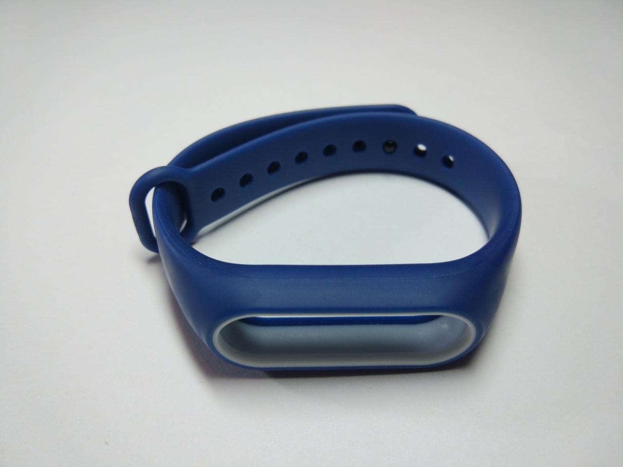 Ремінець Xiaomi Mi Band 2 з рамкою силіконовий браслет Синій / Білий 1091P