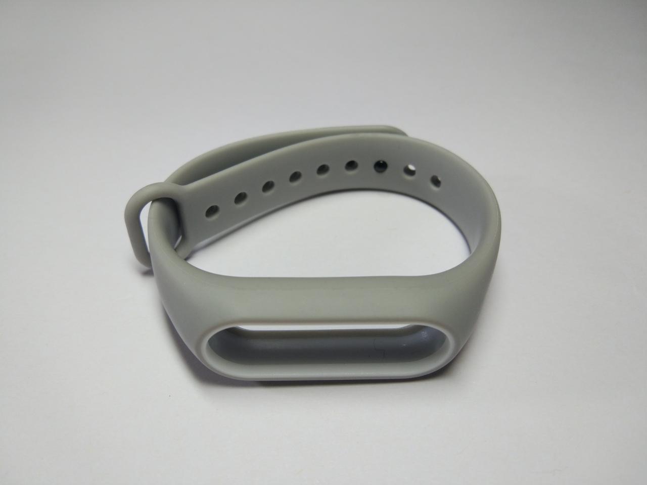 Ремінець Xiaomi Mi Band 2 з рамкою силіконовий браслет Сірий / Білий 1091P
