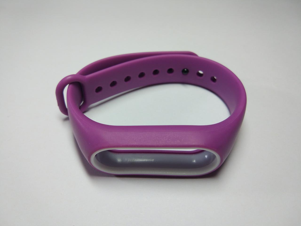 Ремінець Xiaomi Mi Band 2 з рамкою силіконовий браслет Фіолетовий / Білий 1091P