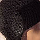 Мужская вязаная зимняя шапка - ушанка с кожаными вставками, фото 6
