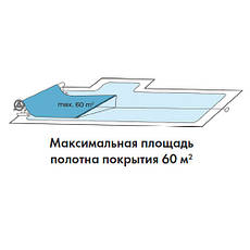 Намотувальний пристрій (ролета) для басейну (Т-стійки) Vagner 3,7-5,4 м переносний, фото 4