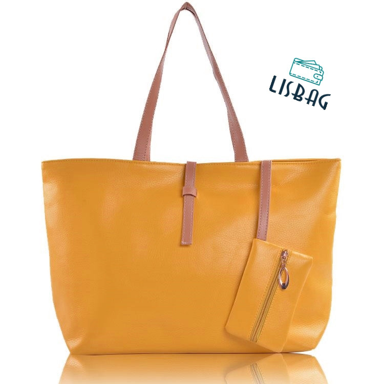 Жіноча сумка жовтого кольору, місткий для міста або господарства