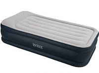 Односпальная надувная кровать с насосом Intex 67732 Ліжко
