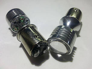 Світлодіодна автолампа 1157 P21/5W BAY15d, 20W RED (370Lm) CREE LED двоконтактна червона Canbus 带解码