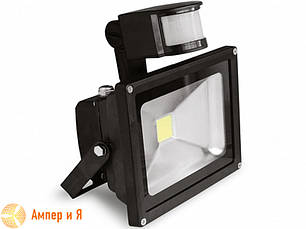Прожектор світлодіодний із датчиком руху EUROELECTRIC LED COB 10 W 6500 K, фото 1