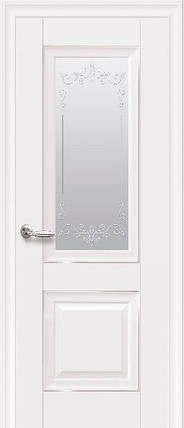 Дверне полотно Імідж зі склом із молдингом білий матовий, фото 2