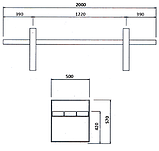 Лава оцинкована без спинки садово-паркова Модерн 1,8м., фото 3
